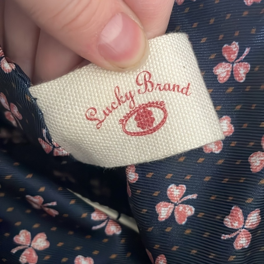 Lucky Brand Real Leather Foldover Option Shoulder Crossbody Bag- Fringe- Ivory - Picture 10 of 10